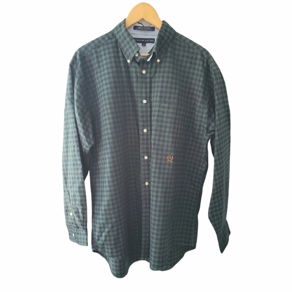 Tommy Hilfiger Other - Tommy Hilfiger Navy and Green Check Button Up
